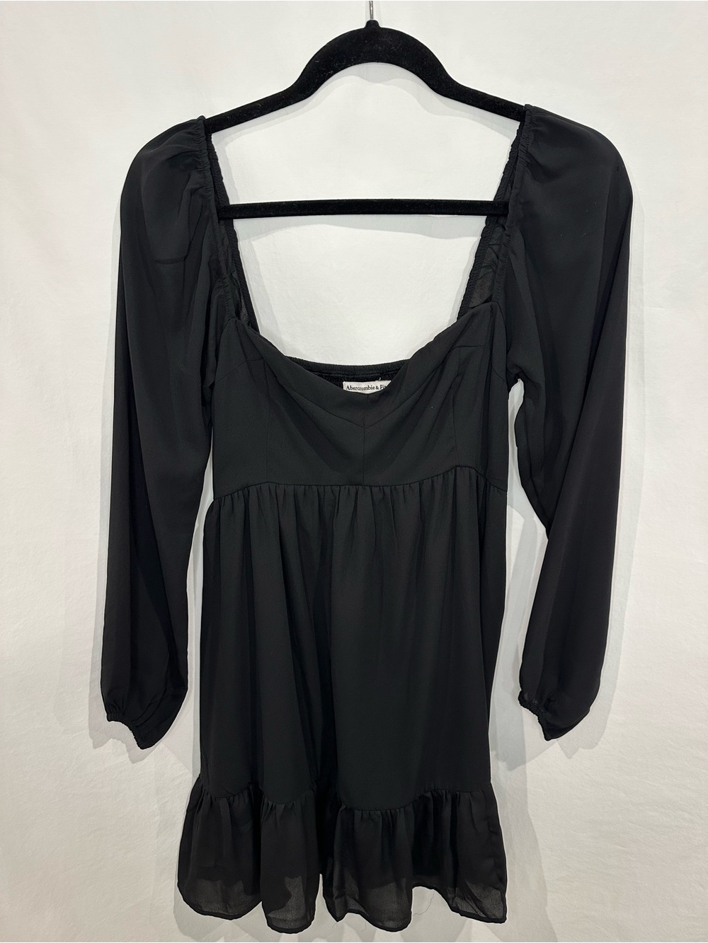 Abercrombie & Fitch Black Long-Sleeve Mini Dress